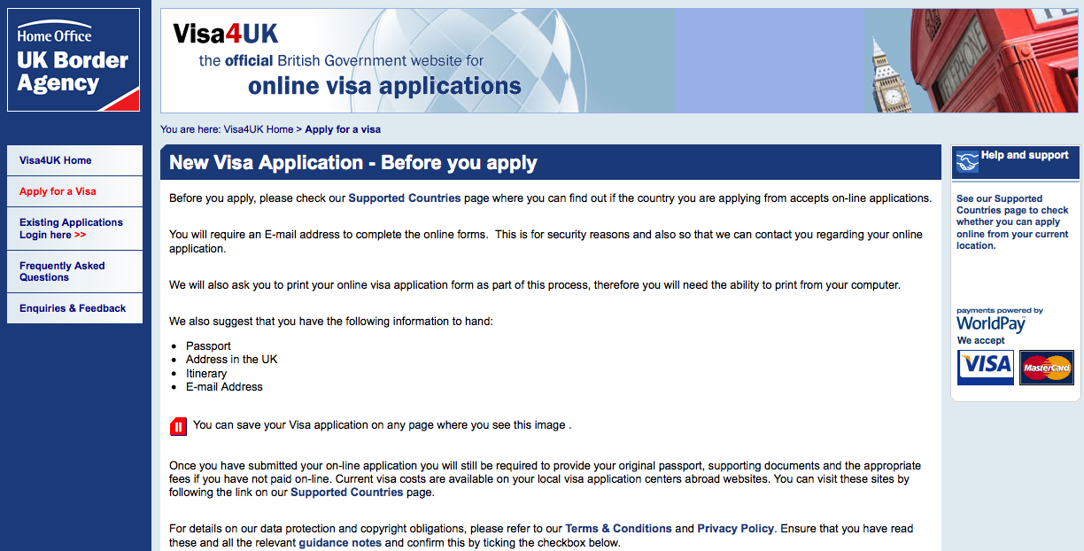 How do you submit an online visa application for the United Kingdom?